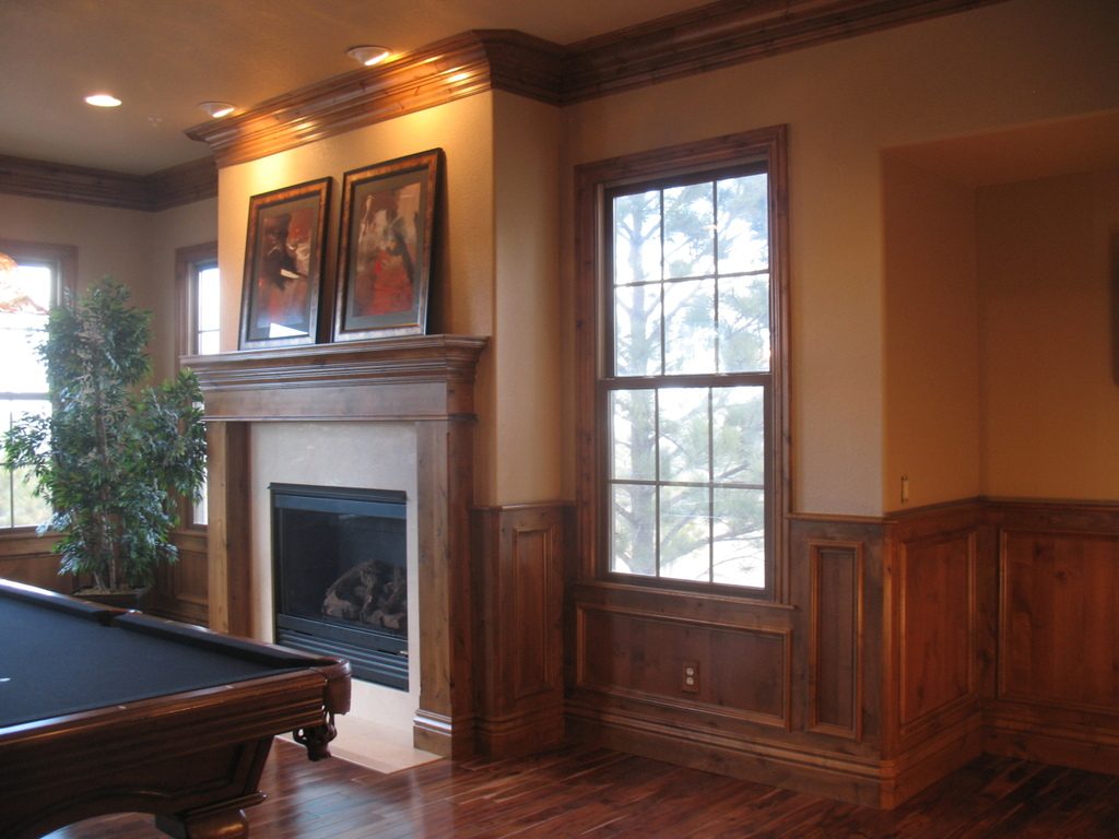 Great room addition with custom beam ceiling