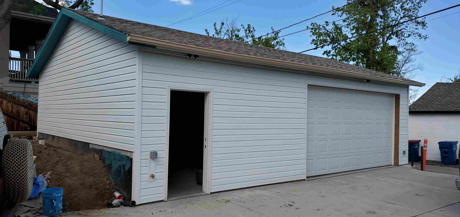 Detached garage construction