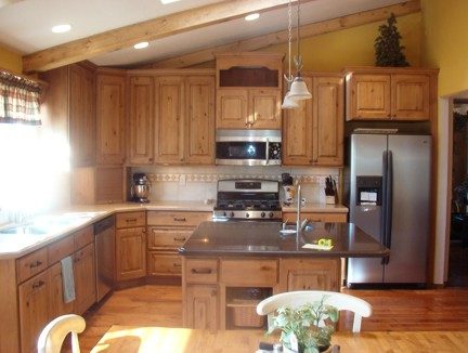 Custom kitchen remodel with wood cabinetry